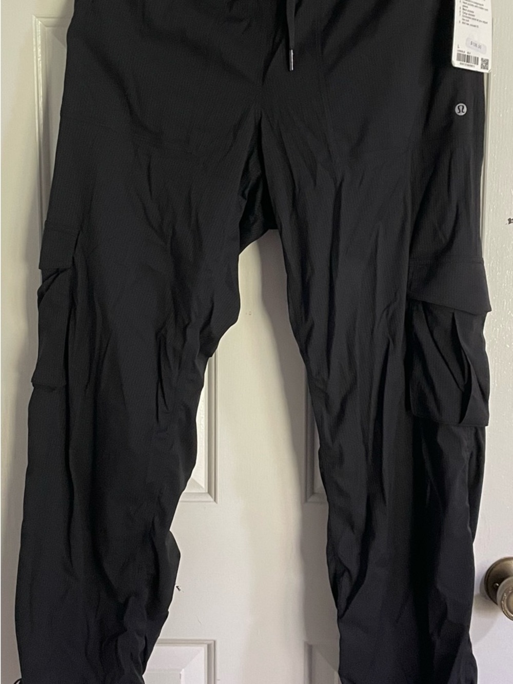 lululemon athletica Men's Black Cargo Pants with Utility Pockets